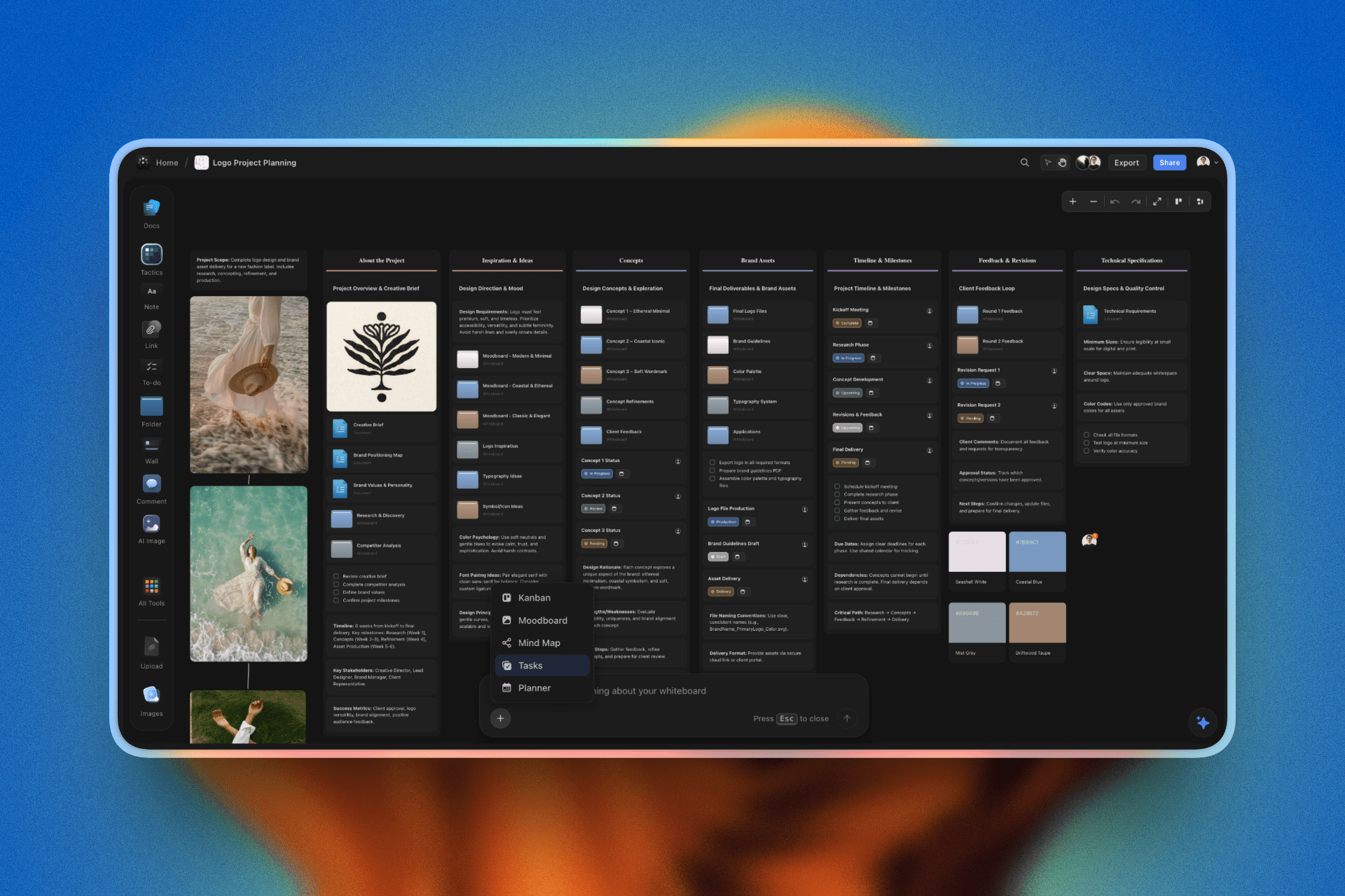 Storyflow visual workspace - an alternative to Miro with context-aware AI